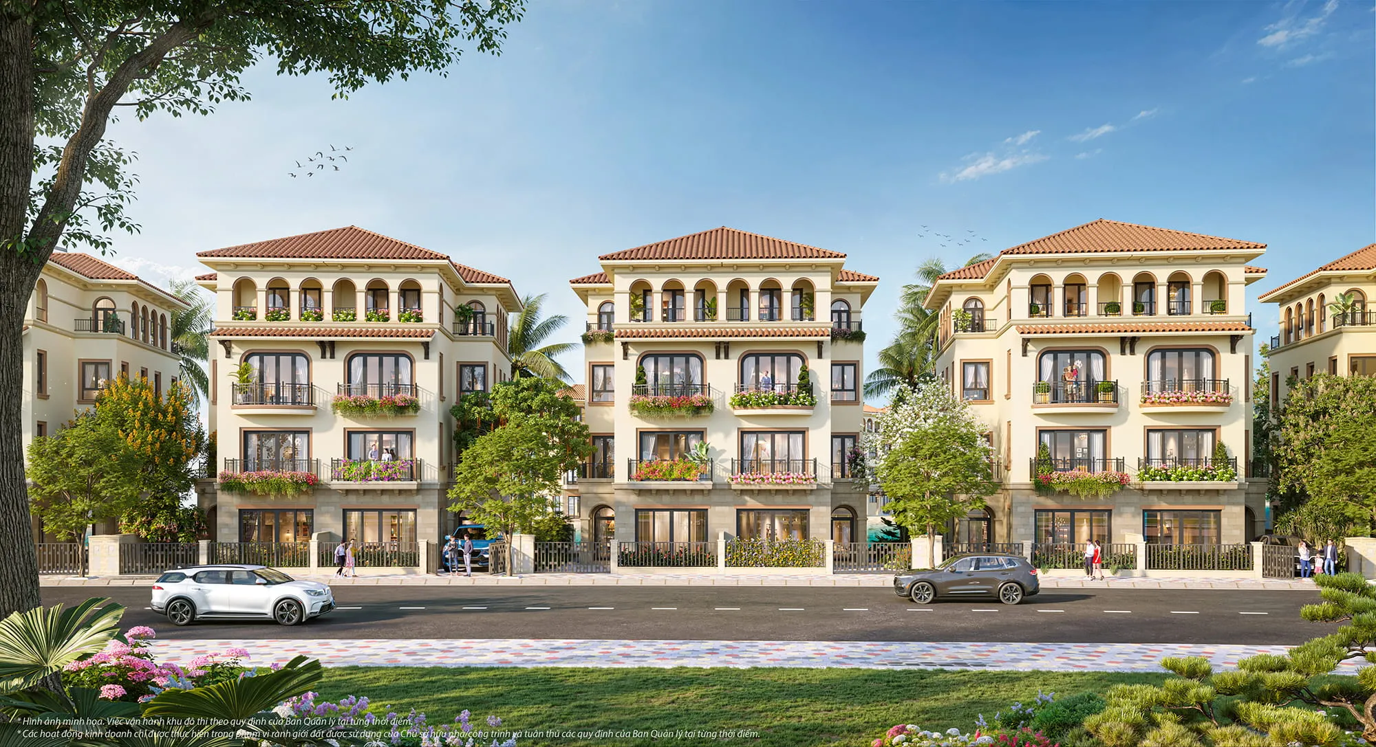 Phối cảnh biệt thự song lập tại Vinhomes King Park