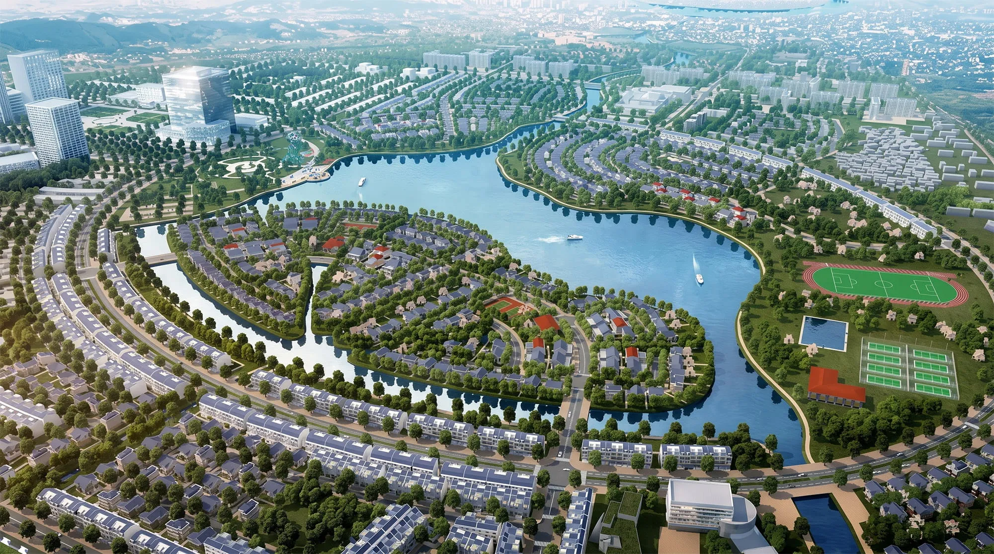 Dãy thấp tầng ven hồ tại Vinhomes King Park Dãy thấp tầng ven hồ tại Vinhomes King Park