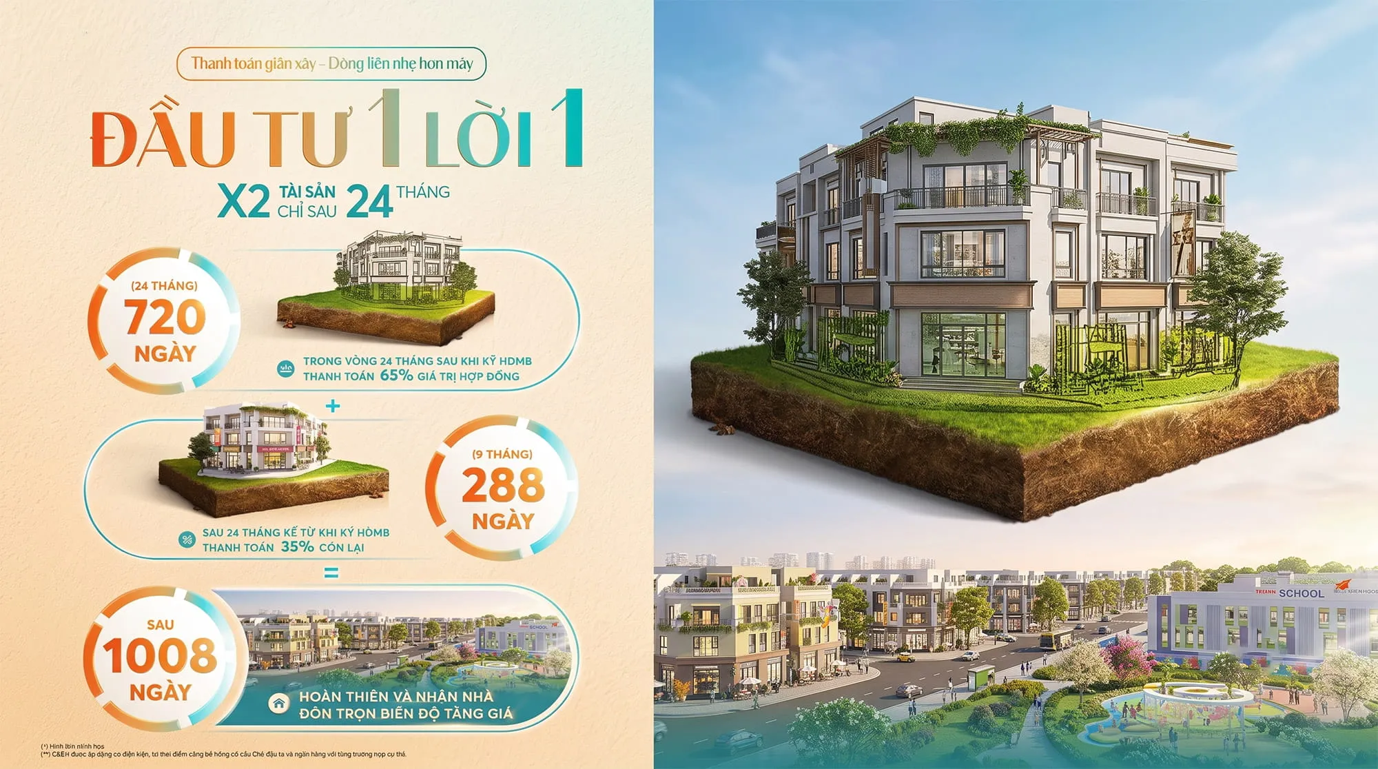 Phương án giãn xây tại Vinhomes King Park (Minh họa)