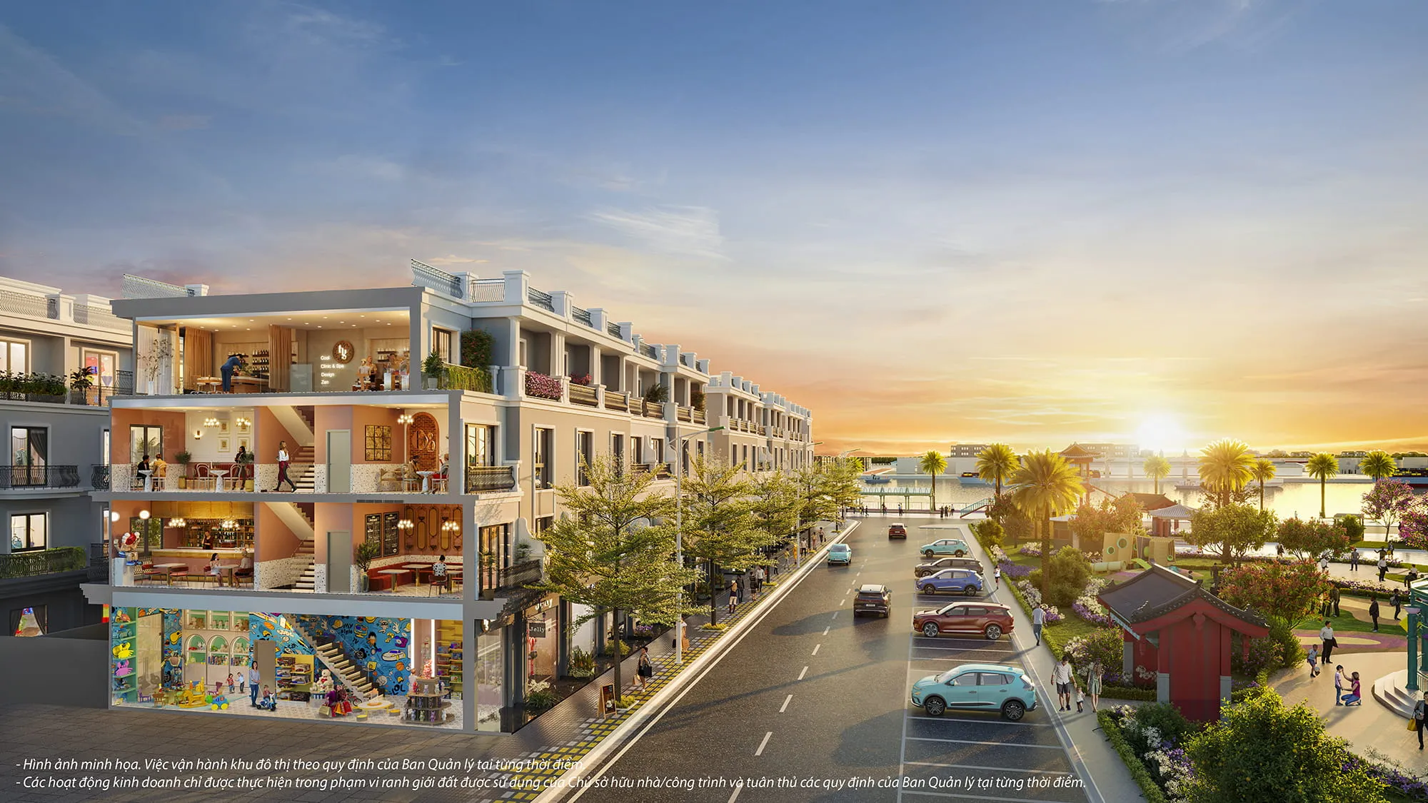 Mặt cắt đứng Shophouse Vinhomes King Park